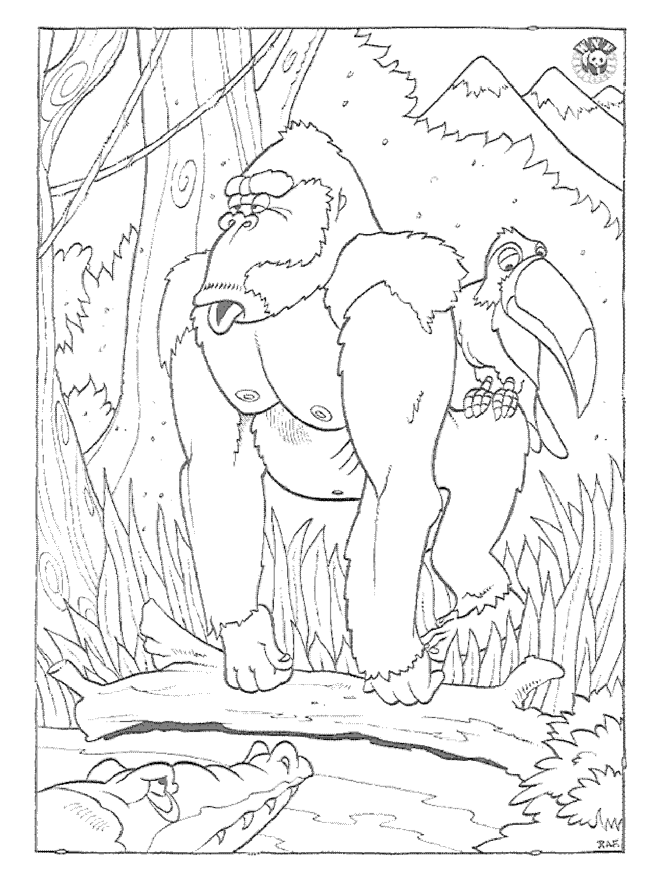 Kolorowanka Goryl w Dżungli - Kreatywna Zabawa dla Dzieci kolorowanka do druku